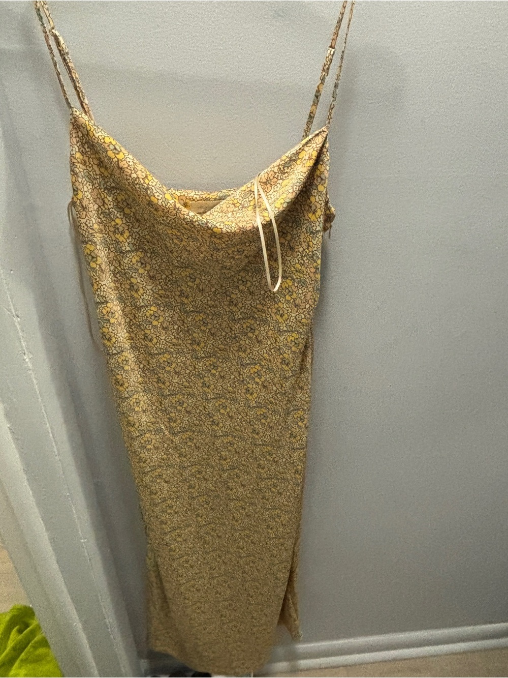 Women’s Yellow Floral Slip Dress - Lightweight Summer Style